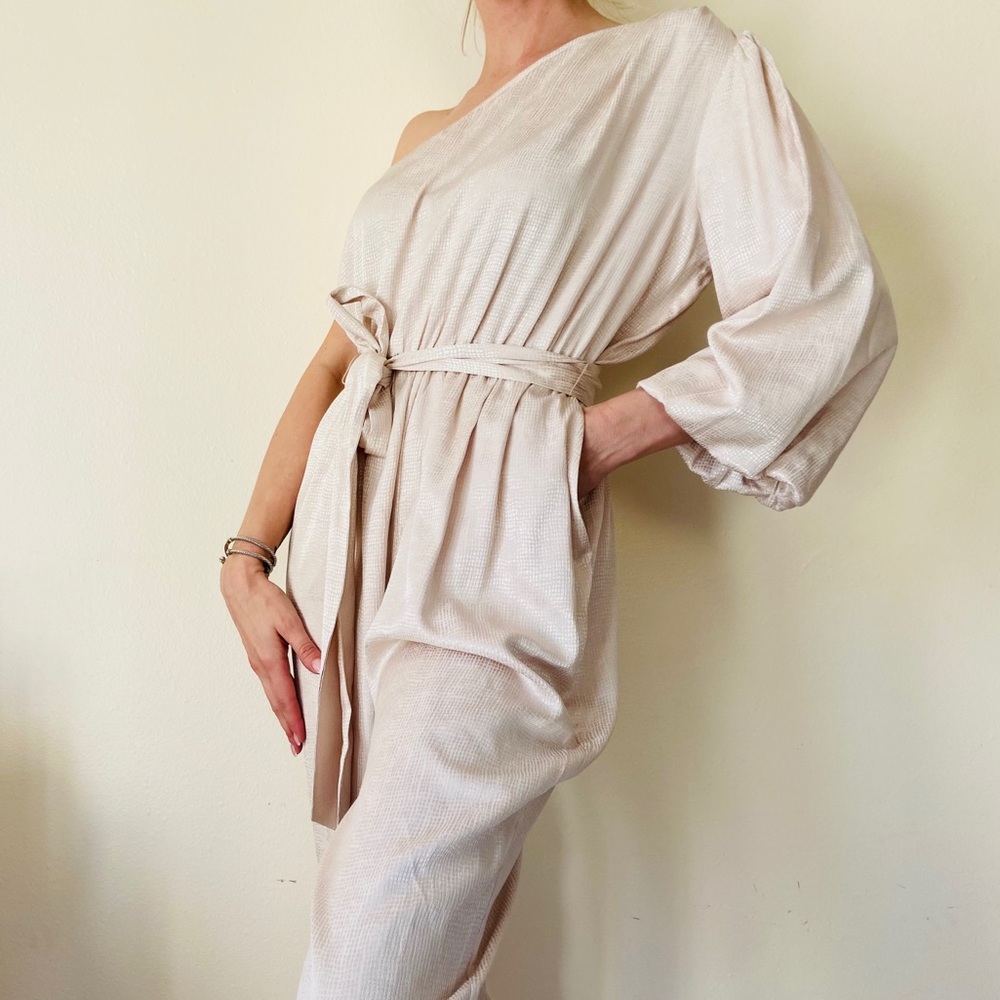 NWT BCBGMAXAZRIA Puff Sleeve Jumpsuit $278 - Picture 5 of 15